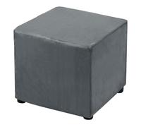 sourcing map Stretch Foot Stool Cover Square Footrest Slipcover with Elastic Footstool Protector for Living Room Bedroom Fit Length 33-45.7cm/13-18inch, Dark Gray