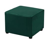 sourcing map Stretch Foot Stool Cover Square Footrest Slipcover with Elastic Footstool Protector for Living Room Bedroom Fit Length 68.6-81.3cm/27-32inch, Dark Green