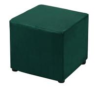 sourcing map Stretch Foot Stool Cover Square Footrest Slipcover with Elastic Footstool Protector for Living Room Bedroom Fit Length 33-45.7cm/13-18inch, Dark Green