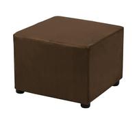 sourcing map Stretch Foot Stool Cover Square Footrest Slipcover with Elastic Footstool Protector for Living Room Bedroom Fit Length 68.6-81.3cm/27-32inch, Deep Coffee