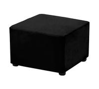sourcing map Stretch Foot Stool Cover Square Footrest Slipcover with Elastic Footstool Protector for Living Room Bedroom Fit Length 88.9-111.8cm/35-44inch, Black