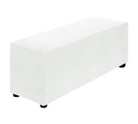 sourcing map Stretch Ottoman Cover Rectangular Oversized Square Ottoman Slipcover with Elastic for Foot Stool Living Room Bedroom Fit Length 101-127cm / 40"-50", Large, White