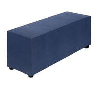 sourcing map Stretch Ottoman Cover Rectangular Oversized Square Ottoman Slipcover with Elastic for Foot Stool Living Room Bedroom Fit Length 101-127cm / 40"-50", Large, Navy