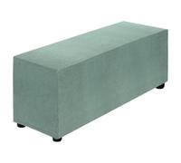 sourcing map Stretch Ottoman Cover Rectangular Oversized Square Ottoman Slipcover with Elastic for Foot Stool Living Room Bedroom Fit Length 101-127cm / 40"-50", Large, Bean Green