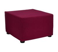 sourcing map Stretch Ottoman Cover Twill Square Ottoman Slipcover with Elastic for Foot Stool Living Room Bedroom Fit Length 57-70cm / 23"-27", Medium, Wine Red