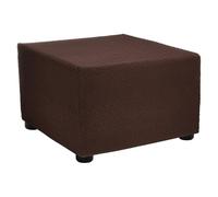sourcing map Stretch Ottoman Cover Twill Square Ottoman Slipcover with Elastic for Foot Stool Living Room Bedroom Fit Length 57-70cm / 23"-27", Medium, Deep Coffee