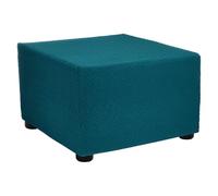 sourcing map Stretch Ottoman Cover Twill Square Ottoman Slipcover with Elastic for Foot Stool Living Room Bedroom Fit Length 57-70cm / 23"-27", Medium, Teal