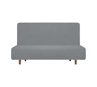 sourcing map Stretch Sofa Bed Cover, Polyester Couch Slipcover Sofa Protector Covers without Armrests for Living Room Fit Length 120-150cm/47-59", Light Gray