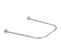 sourcing map Stretchable Shower Curtain Rod Rack, Stainless Steel U Shaped Shower Curtain Rod No Drill for Bathroom Bathtub, 100cm/40" Width, Silver Tone