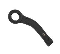 sourcing map Striking Wrench 22mm 45# Steel Spraying 6-Point Flat Strike Wrench Slogging Ring Spanner Bend Handle Box End Striking Tool for Automotive Repair Furniture Assembly, Black