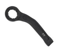 sourcing map Striking Wrench 24mm 45# Steel Spraying 6-Point Flat Strike Wrench Slogging Ring Spanner Bend Handle Box End Striking Tool for Automotive Repair Furniture Assembly, Black