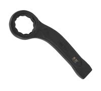 sourcing map Striking Wrench 36mm 45# Steel Spraying 6-Point Flat Strike Wrench Slogging Ring Spanner Bend Handle Box End Striking Tool for Automotive Repair Furniture Assembly, Black