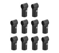 sourcing map Structural Pipe Connector Joint Pipe Clamps 180 Degree 2 Way, 10 Set Stainless Steel Corner Fitting End Rails Clamp Fit OD 25mm Tube, Black