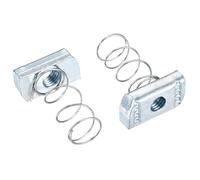 sourcing map Strut Spring Channel Nut Regular, 30Pcs M10x34.3 Carbon Steel Zinc-Plating Long Spring Nuts for Strut Channel Mounts Solar Panel