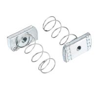sourcing map Strut Spring Channel Nut Regular, 30Pcs M6x34.5 Carbon Steel Zinc-Plating Long Spring Nuts for Strut Channel Mounts Solar Panel