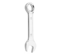 sourcing map Stubby Combination Wrench 18mm Metric 12-Point Box and Open End Chromium Vanadium Steel CR-V Double Ended Spanner Tool for Automotive Pipe Furniture Machinery DIY Repair, Silver