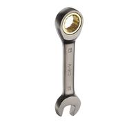 sourcing map Stubby Ratcheting Wrench 12mm Metric Box and Open End Cr-Mo Steel 12-Point 72-Teeth Geared Combination Wrench Spanner for Home Auto Repair Machine Maintenance