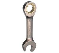 sourcing map Stubby Ratcheting Wrench 18mm Metric Box and Open End Cr-Mo Steel 12-Point 72-Teeth Geared Combination Wrench Spanner for Home Auto Repair Machine Maintenance