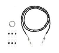 sourcing map Stylish Eyeglasses Chain for Woman with Anti-slip Loops, Black