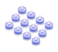 sourcing map Submersible Bright LED Tea Light, Blue Waterproof Flameless Candle for Party Wedding Festivals Decor, Pack of 24