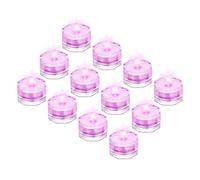 sourcing map Submersible Bright LED Tea Light, Pink Waterproof Flameless Candle for Party Wedding Festivals Decor, Pack of 12
