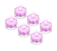 sourcing map Submersible Bright LED Tea Light, Pink Waterproof Flameless Candle for Party Wedding Festivals Decor, Pack of 6