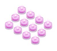 sourcing map Submersible Bright LED Tea Light, Pink Waterproof Flameless Candles for Party Wedding Festivals Decor, Pack of 12