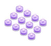 sourcing map Submersible Bright LED Tea Light, Purple Waterproof Flameless Candle for Party Wedding Festivals Decor, Pack of 24