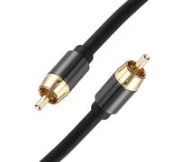 sourcing map Subwoofer Cable, RCA to RCA Digital Coaxial Audio Cable, 33ft Dual Gold-Plated Male to Male Hi-Fi Cord PVC for Home Theater Subwoofer Amplifier, Black