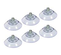 sourcing map Suction Cup with Screws 30mm Dia. M5 Thread Wall Hanger for Glass Window Door Home Kitchen Bathroom, Clear PVC, Pack of 6