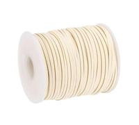 sourcing map Suede Cord, 49.21 Yards 2.6mm Flat Leather Thread String for Purse Handbag Shoelace DIY Crafts Bracelet Making, Beige 1 Roll