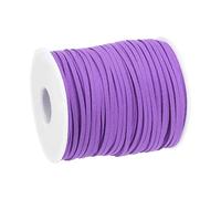 sourcing map Suede Cord, 49.21 Yards 2.6mm Flat Leather Thread String for Purse Handbag Shoelace DIY Crafts Bracelet Making, Dark Purple 1 Roll