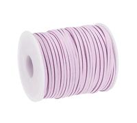 sourcing map Suede Cord, 49.21 Yards 2.6mm Flat Leather Thread String for Purse Handbag Shoelace DIY Crafts Bracelet Making, Light Purple 1 Roll