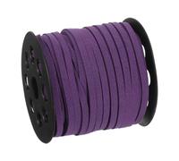sourcing map Suede Cord, 49.21 Yards 5mm Flat Leather Thread String for Purse Handbag Shoelace DIY Crafts Bracelet Making, Dark Purple 1 Roll