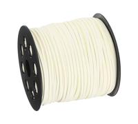 sourcing map Suede Cord, 98.43 Yard 2.6mm Flat Leather Thread String for Purse Handbag Shoelace DIY Crafts Bracelet Making, Milky White 1 Roll