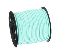 sourcing map Suede Cord, 98.43 Yard 2.6mm Flat Leather Thread String for Purse Handbag Shoelace DIY Crafts Bracelet Making, Light Blue 1 Roll