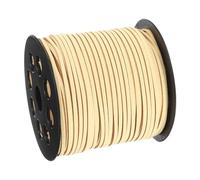 sourcing map Suede Cord, 98.43 Yard 2.6mm Flat Leather Thread String for Purse Handbag Shoelace DIY Crafts Bracelet Making, Beige White 1 Roll