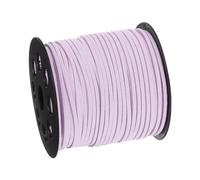 sourcing map Suede Cord, 98.43 Yard 2.6mm Flat Leather Thread String for Purse Handbag Shoelace DIY Crafts Bracelet Making, Pale Purple 1 Roll