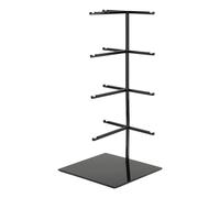 sourcing map Sunglasses Display Stand, 1Pcs - Stainless Steel Sunglass Rack, 4-tier Glasses Stand with Jewelry Holder Base, Eyewear Rack for Optical Shop (Black)