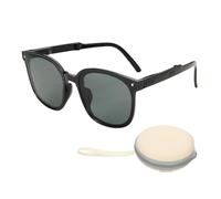 sourcing map Sunglasses for Women Men, PC Folding Model Trendy Sunglasses with Simple Box Sunshine Protection Shades for Driving, Shopping and Taking Photos, Black Gray with Folding Box
