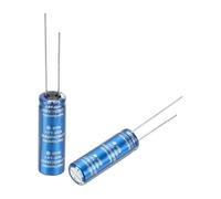 sourcing map Super Capacitor, 3.8V 100F L25mmxD8mm Electrochemical Capacitance, Aluminum Electrolytic Capacitors for On-Board Backup Energy Storage, Pack of 2