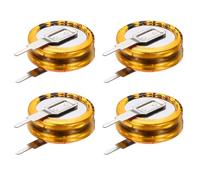 sourcing map Super Capacitor, 5.5V 0.22F V-Type Button Capacitor, High Energy Low Resistance High Consistency for Electronics Toys AC Motor Smart Display Screen (Golden, Pack of 4)