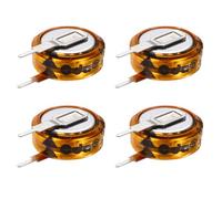 sourcing map Super Capacitor, 5.5V 0.47F V-Type Button Capacitor, High Energy Low Resistance High Consistency for Electronics Toys AC Motor Smart Display Screen (Golden, Pack of 4)