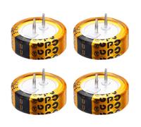 sourcing map Super Capacitor, 5.5V 1F C-Type Button Capacitor, High Energy Low Resistance High Consistency for Electronics Toys AC Motor Smart Display Screen (Golden, Pack of 4)