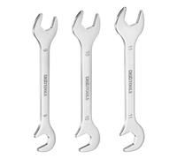 sourcing map Super-Thin Open End Wrench Set 9/10/11mm Metric Double Open-End Wrench 30Cr13 Stainless Steel Spanner with 15°and 75° Angled for Auto Repairs Home Projects