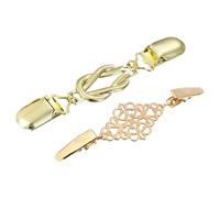 sourcing map Sweater Clips Retro Cardigan Collar Clips Shirt Clips Dresses Clip Shawl Clips for Women 2 Style(Gold)