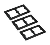 sourcing map Switch Surround Plate Wall Panel Decoration Dual Gang Acrylic Black 197mm x 110mm for Home Office Pack of 3