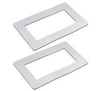 sourcing map Switch Surround Plate Wall Panel Decoration Dual Gang Aluminum Plastic Bright Silver 216mm x 130mm for Home Office Pack of 2