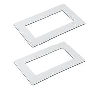 sourcing map Switch Surround Plate Wall Panel Decoration Dual Gang Aluminum Plastic White 216mm x 130mm for Home Office Pack of 2