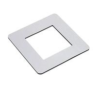 sourcing map Switch Surround Plate Wall Panel Decoration Single Gang Aluminum Plastic Silver Tone 130mm x 130mm for Home Office
